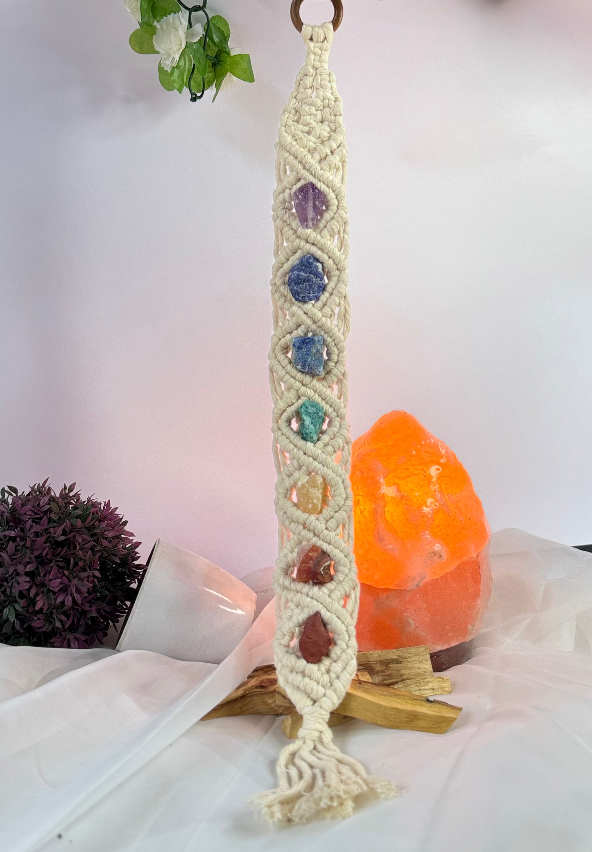 7 chakras macrame colgante