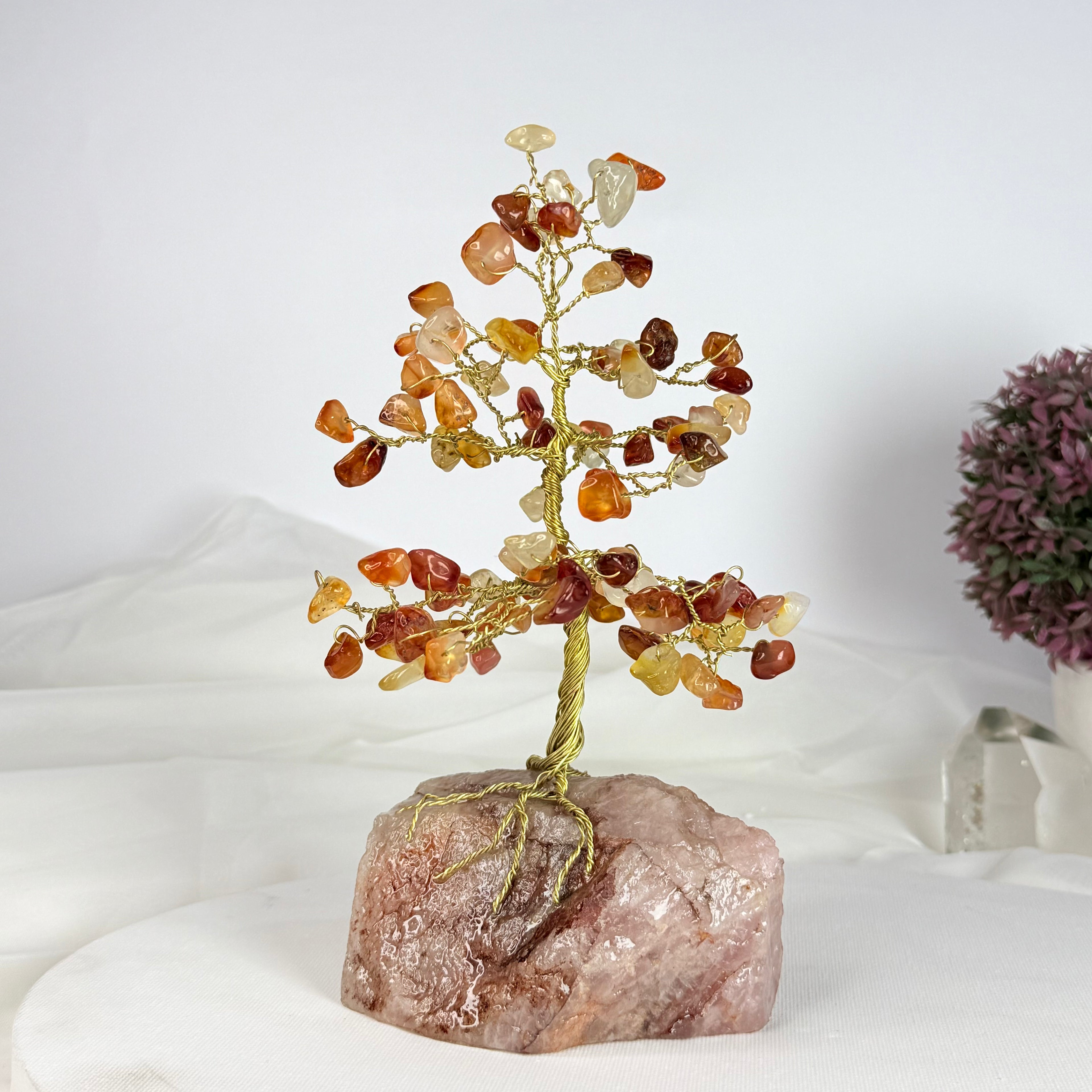 Arbol Cornalina y Cuarzo rosa